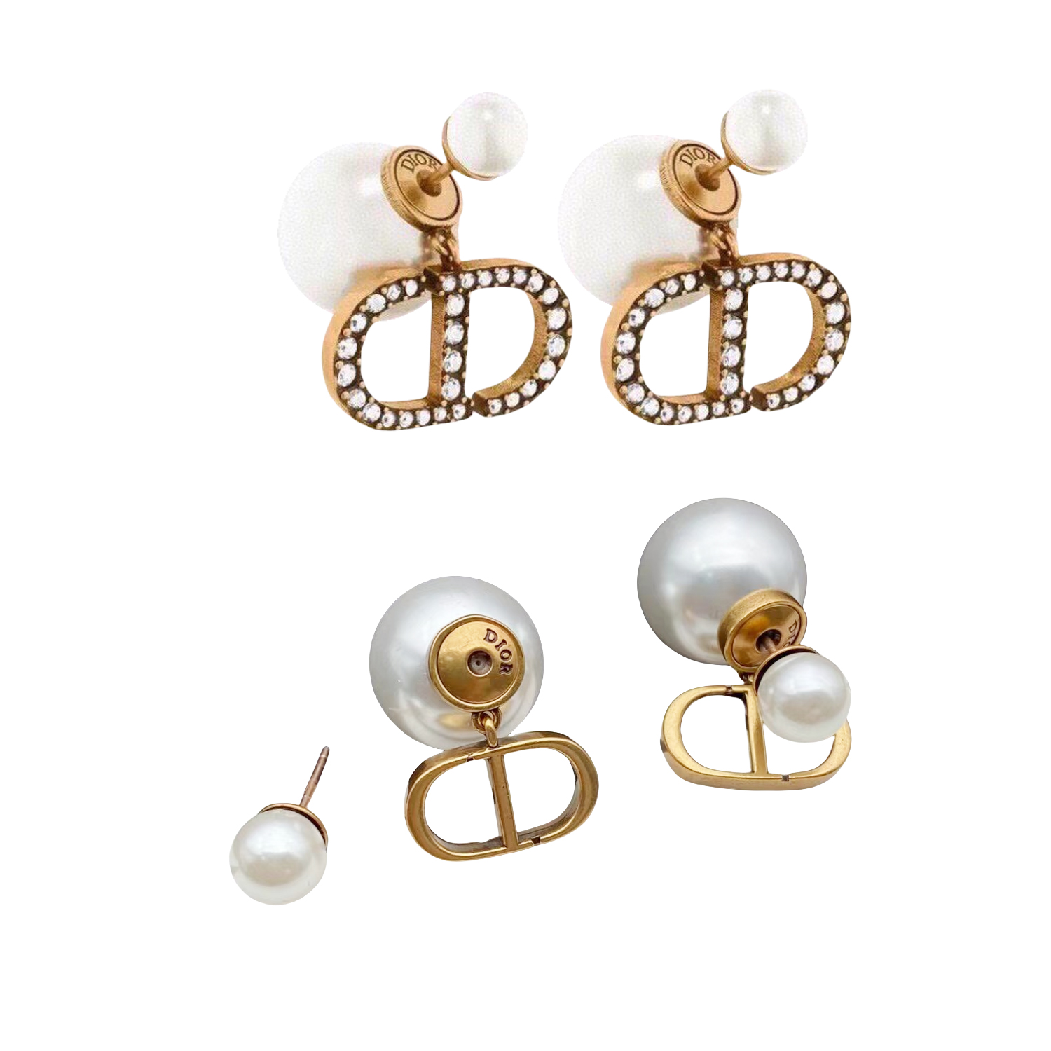 CDE187 Dior Tribales earrings in metal and pearls - ccjewelryacc