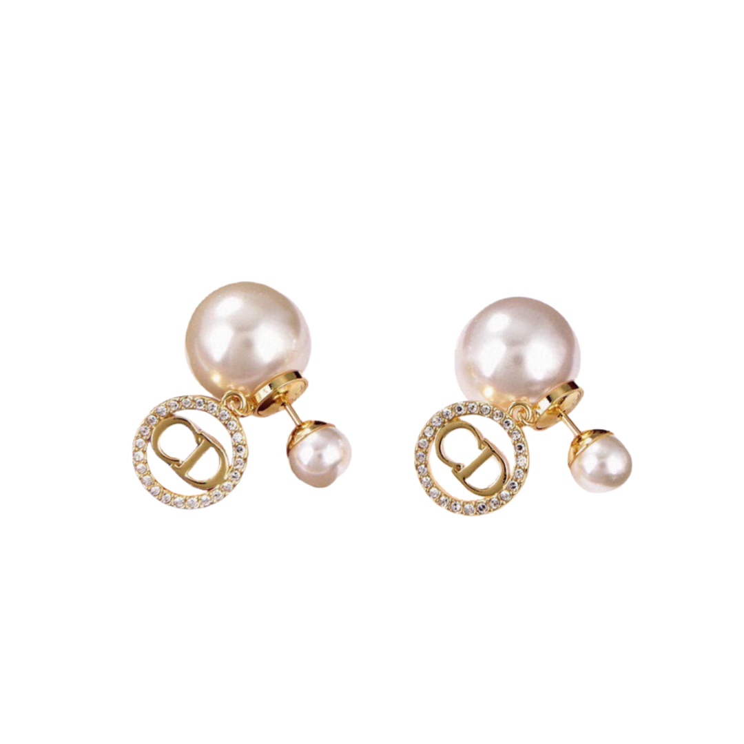 CDE033 Dior Tribales earrings with pearls and crystal for women - ccjewelryacc