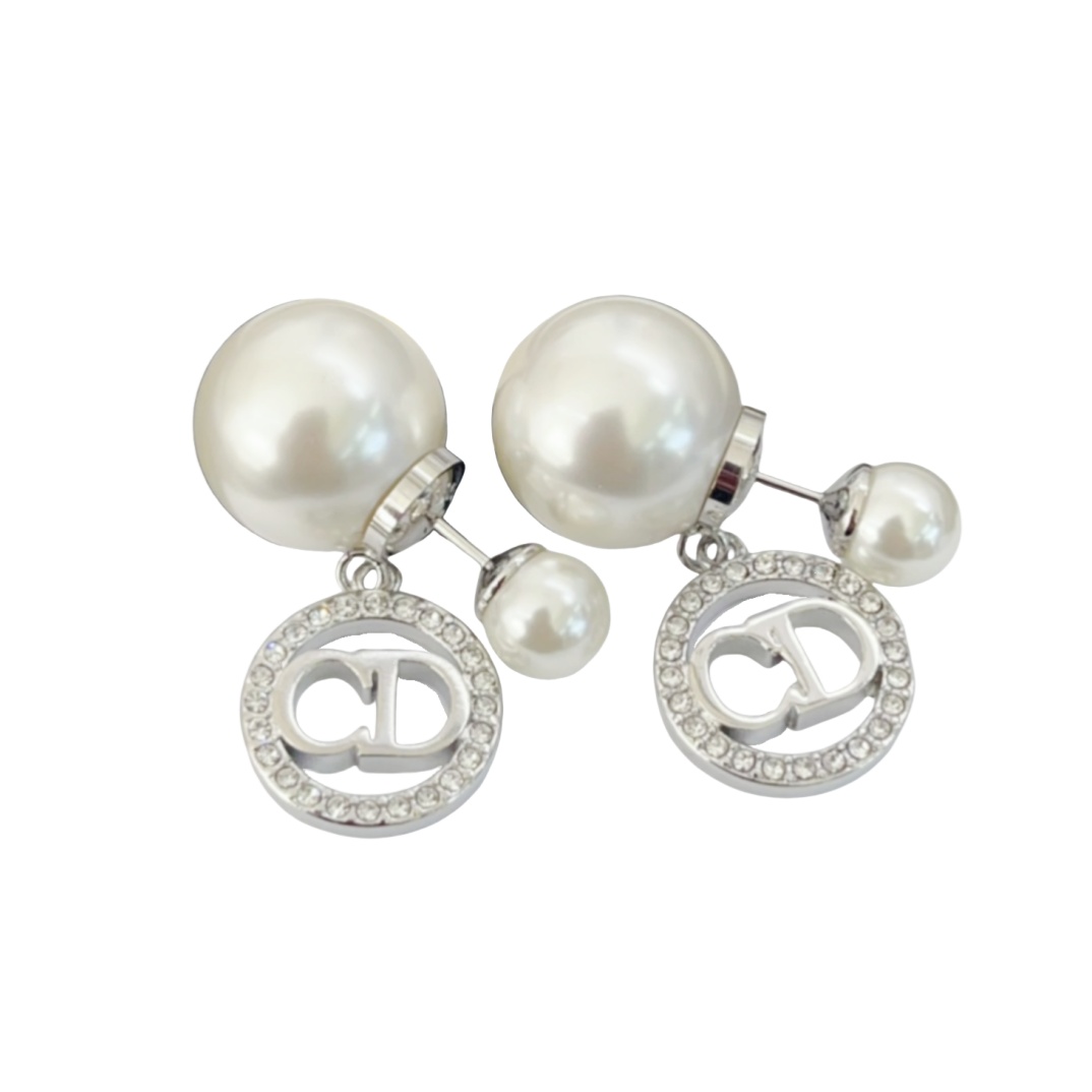 CDE033 Dior Tribales earrings with pearls and crystal for women - ccjewelryacc