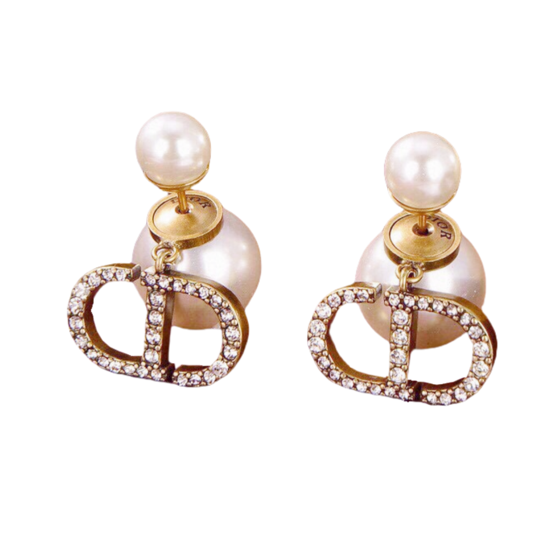 CDE187 Dior Tribales earrings in metal and pearls - ccjewelryacc