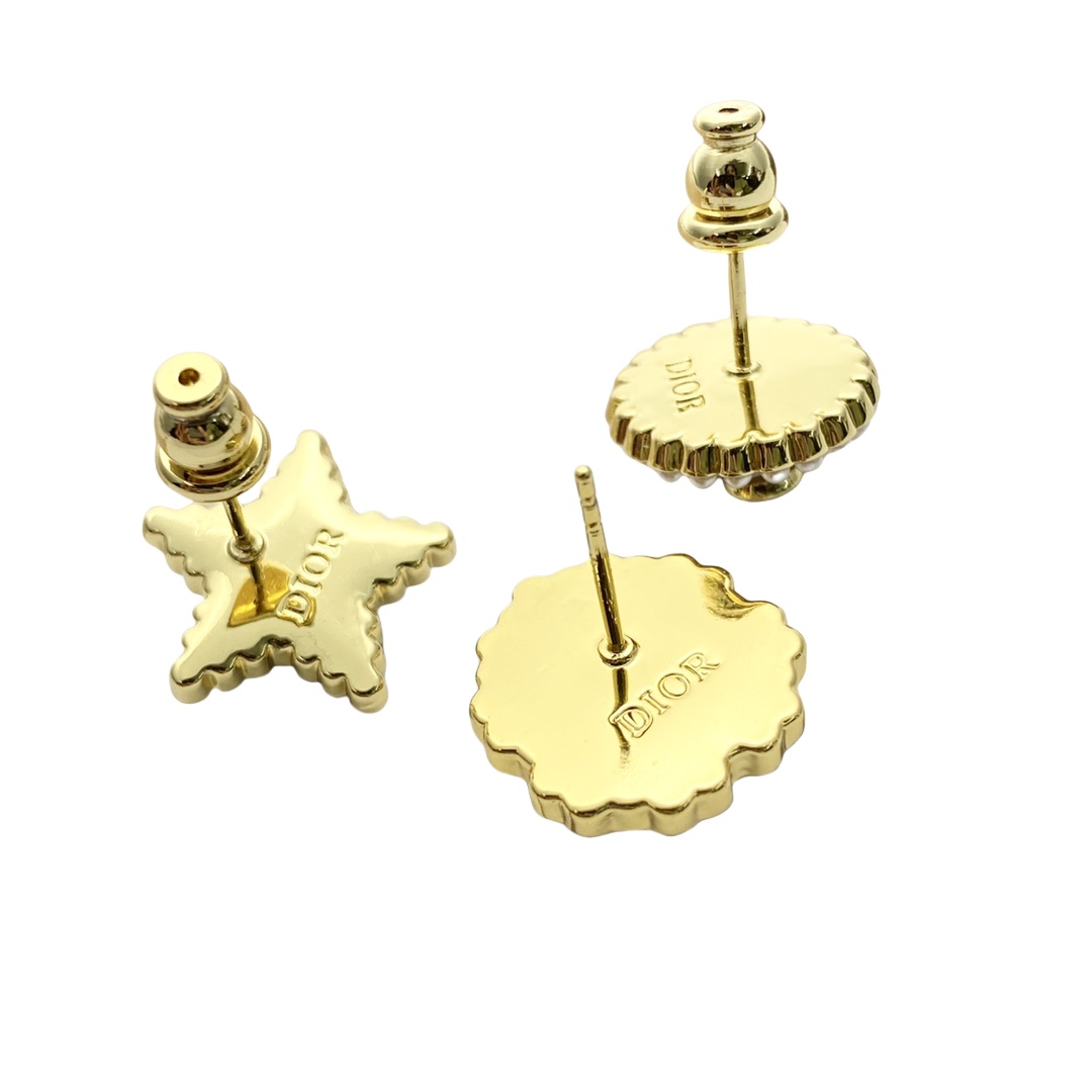 CDE008 3 Set of Petit CD Lucky Baroque Stud Earrings - ccjewelryacc