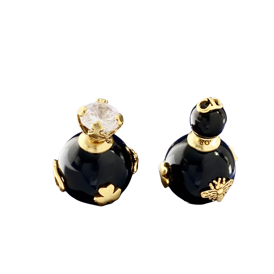 CDE248 CD pearl clover and bee Tribales earrings - ccjewelryacc