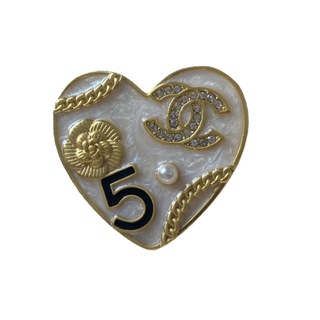 BCB360  CC 24S enamel heart brooch - ccjewelryacc