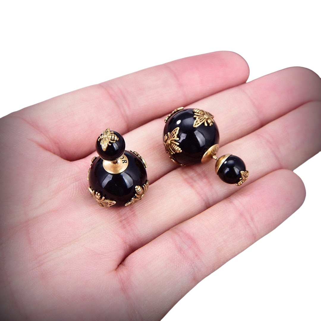 CDE248 CD pearl clover and bee Tribales earrings - ccjewelryacc