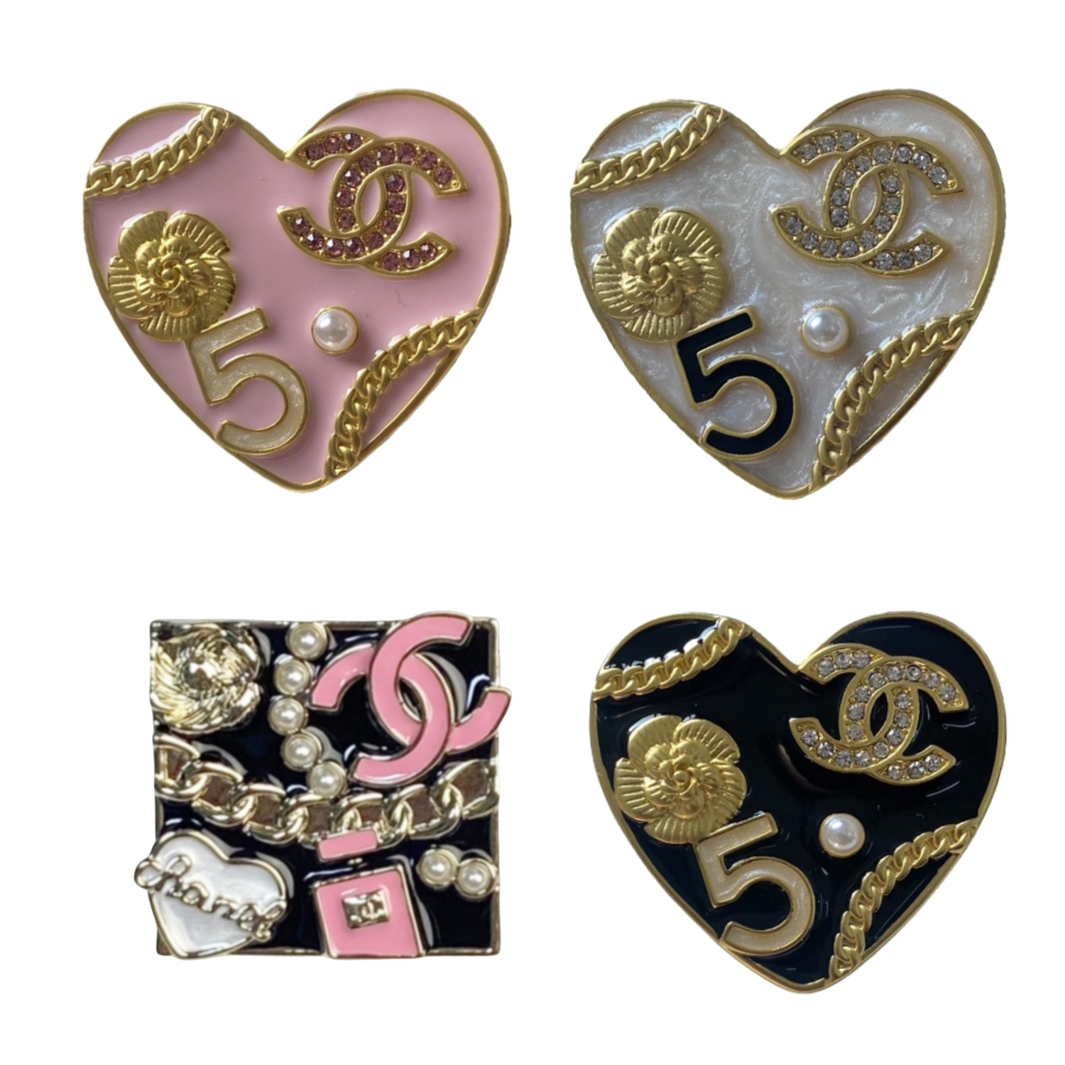 BCB360  CC 24S enamel heart brooch - ccjewelryacc
