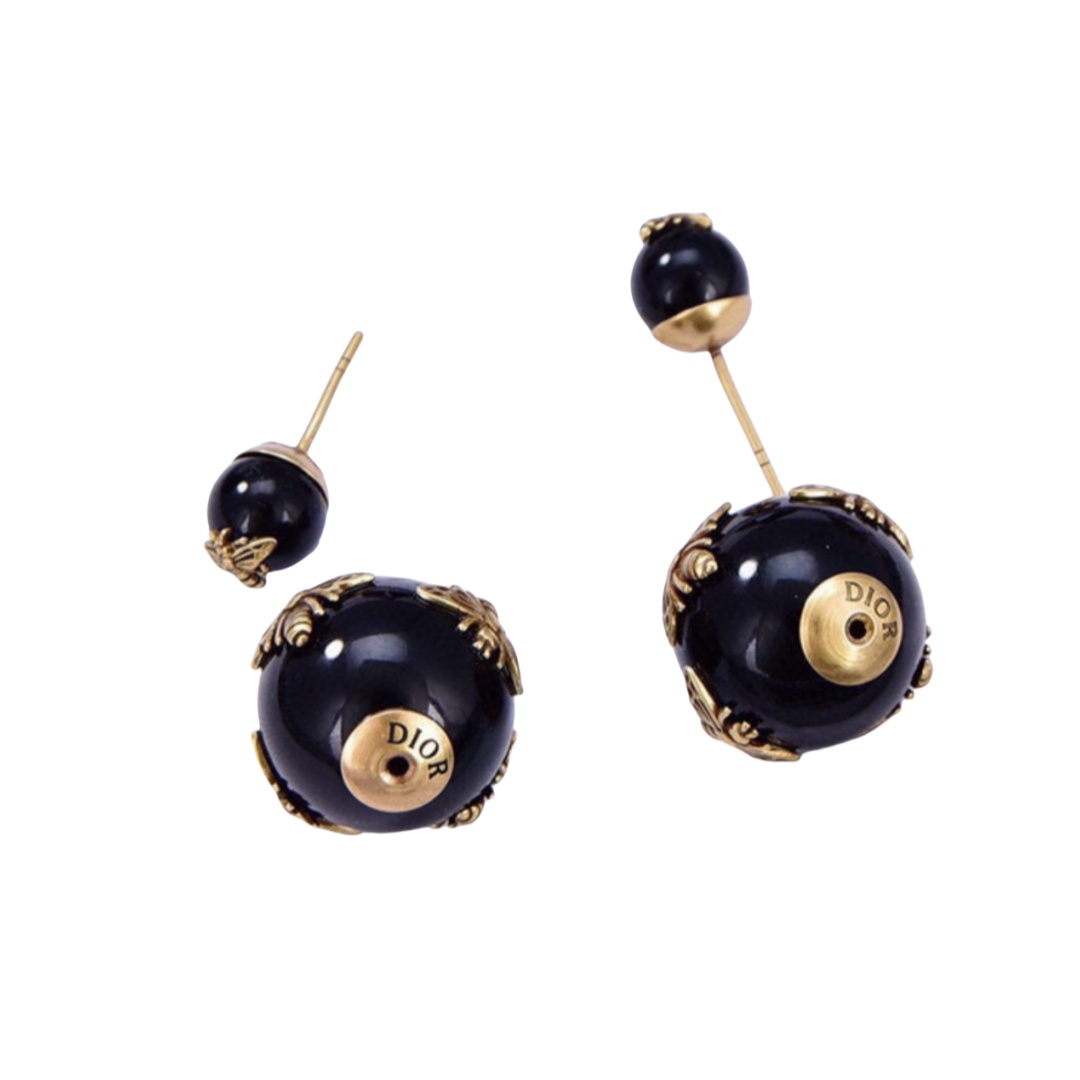 CDE248 CD pearl clover and bee Tribales earrings - ccjewelryacc