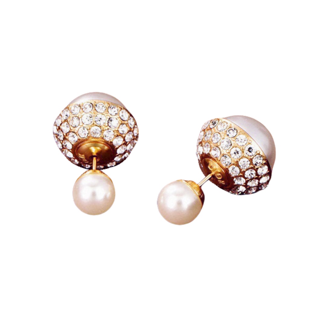 CDE058 Dior Tribales earrings metal finish with crystal - ccjewelryacc