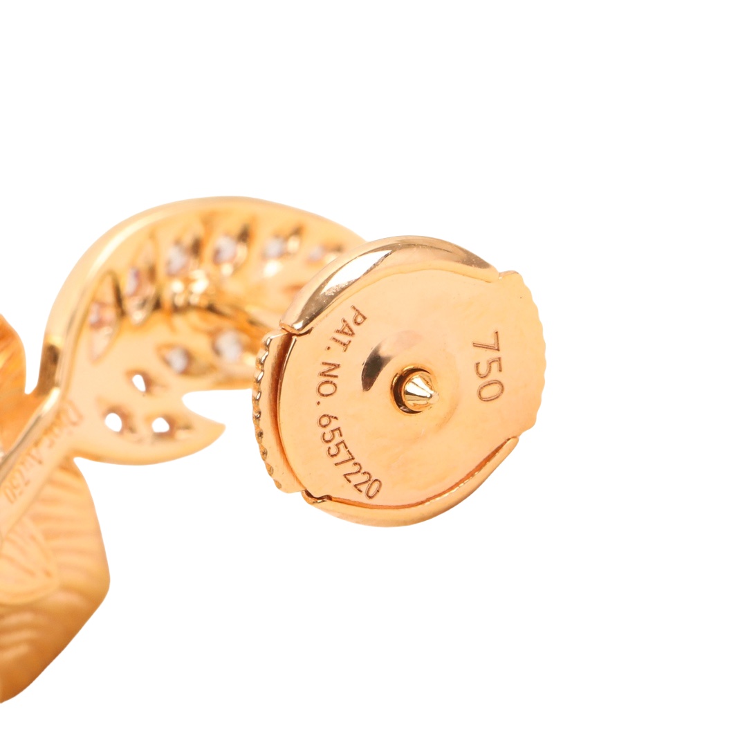 CDEV003 18k White /Rose gold diamond Rose Flower Dior Bagatelle Earrings - ccjewelryacc