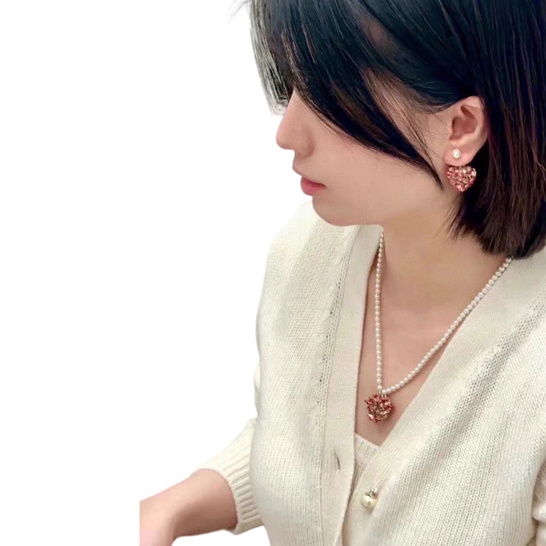 CDE226 Dior Tribales heart earrings - ccjewelryacc