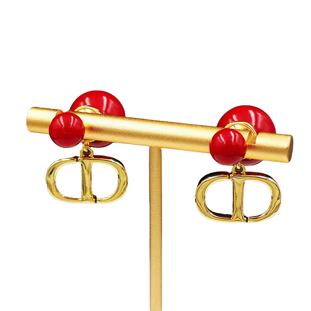 CDE024 Dior ankola tribales red pearl earrings for new year Christmas - ccjewelryacc