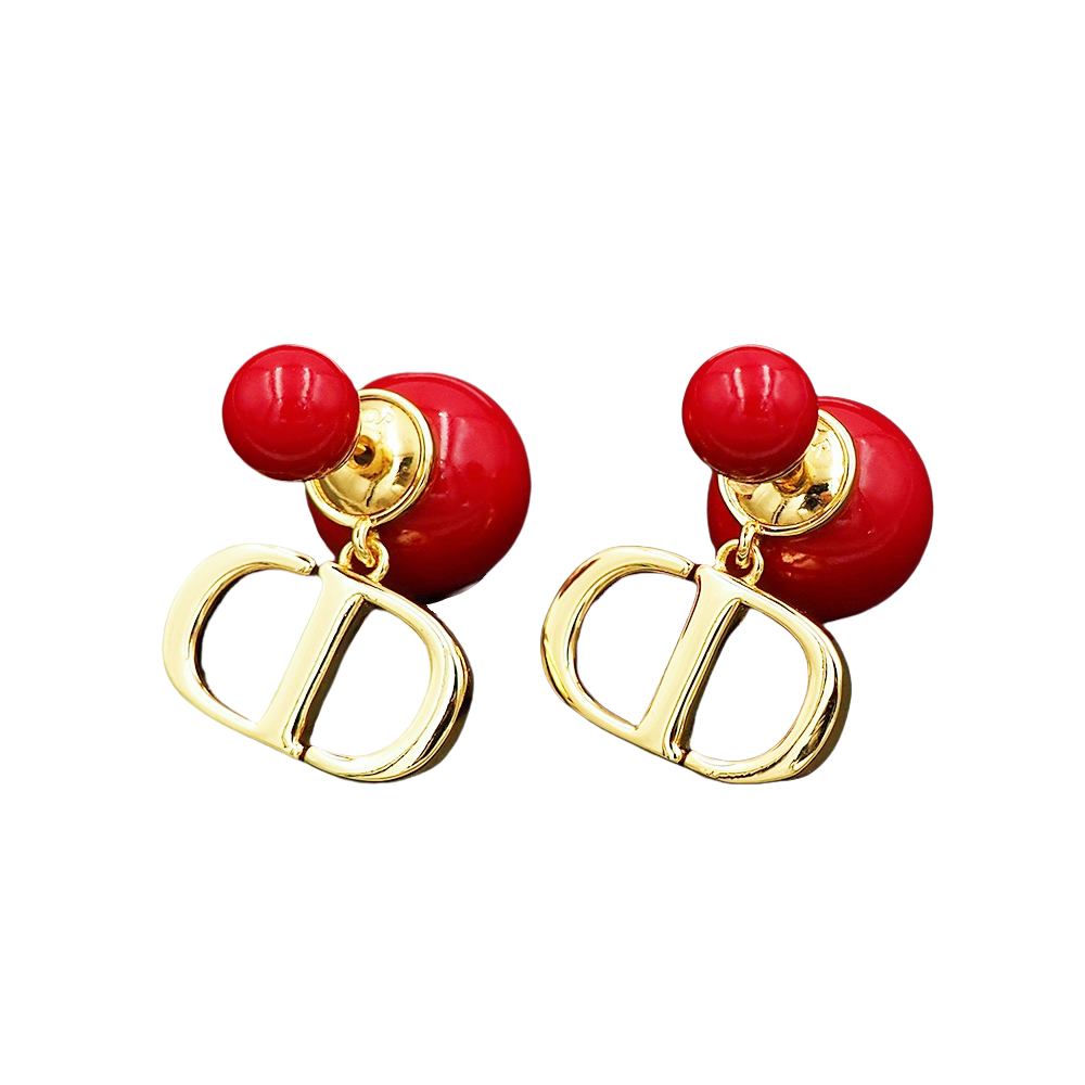 CDE024 Dior ankola tribales red pearl earrings for new year Christmas - ccfashionjewelry