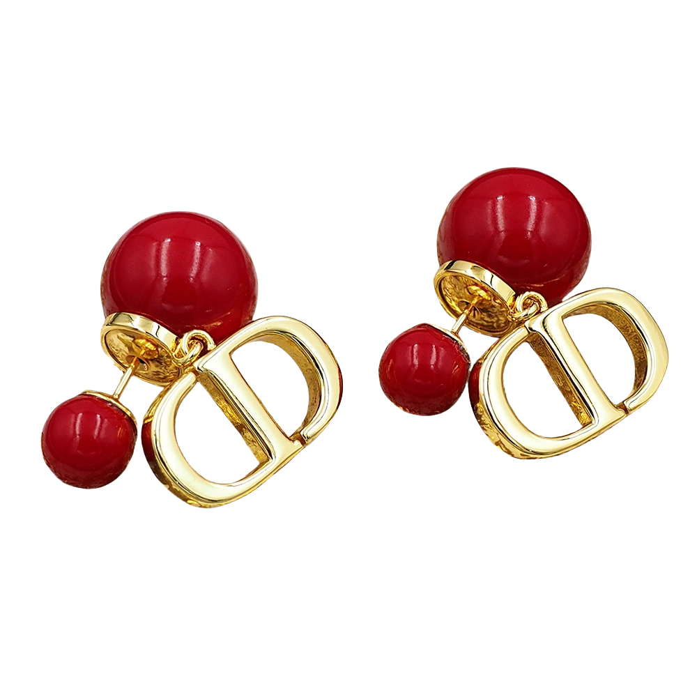 CDE024 Dior ankola tribales red pearl earrings for new year Christmas - ccfashionjewelry