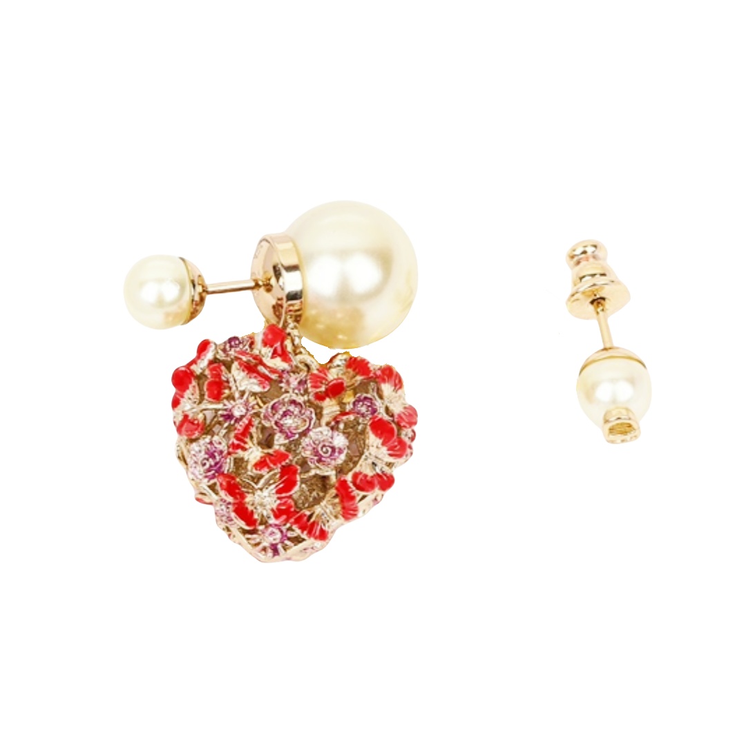 CDE226 Dior Tribales heart earrings - ccjewelryacc