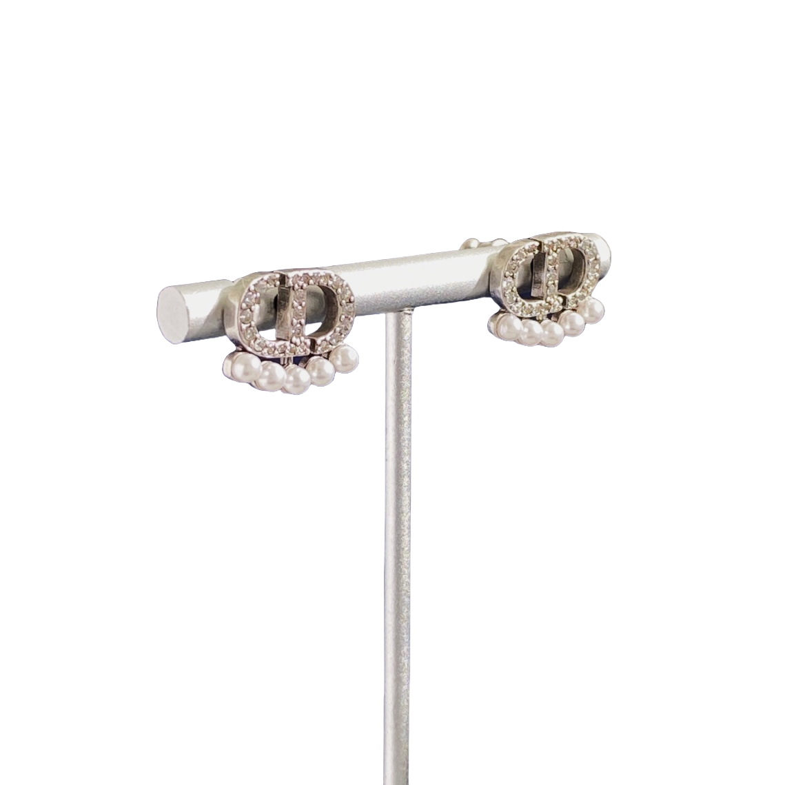 CDE310 CD Earrings in metal crystal and pearl - ccjewelryacc