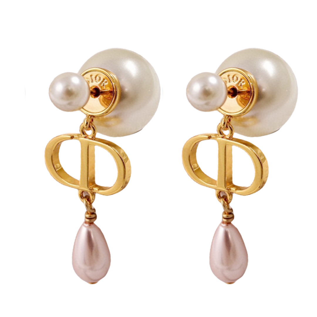 CDE061 Dior Tribales earring with pink pearl - ccjewelryacc
