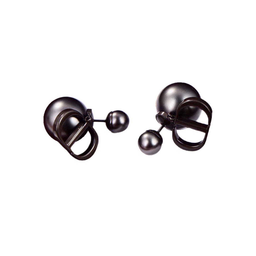 CDE180 Dior Tribales earring with black pearl and Black finish - ccjewelryacc