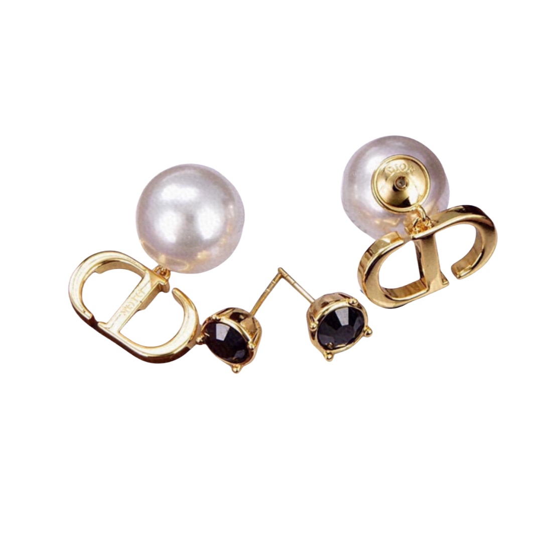 CDE053 Dior Tribales earring with black zircon - ccjewelryacc