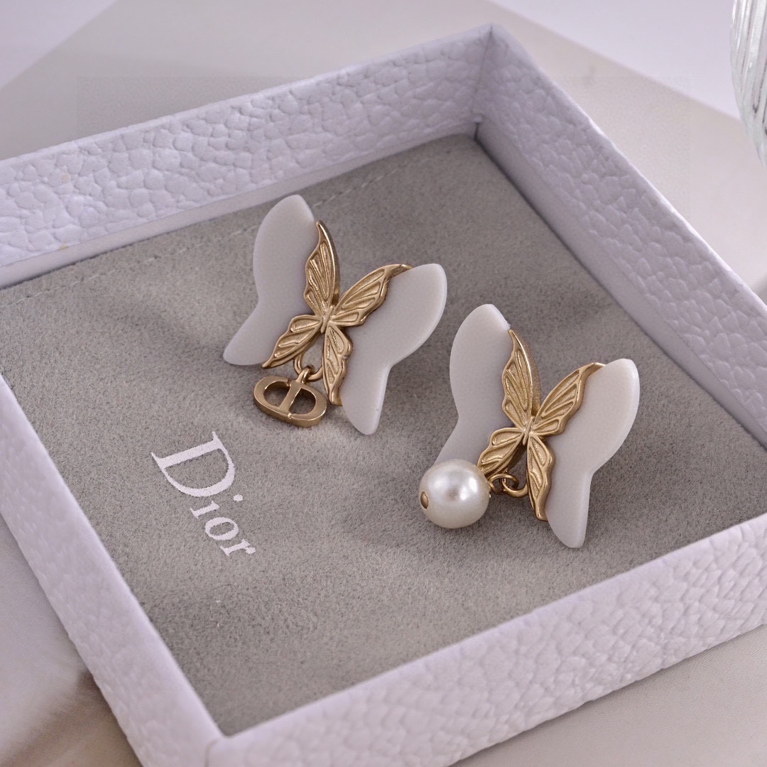CDE046 Dior Herbarium butterfly Tribales earrings - ccjewelryacc