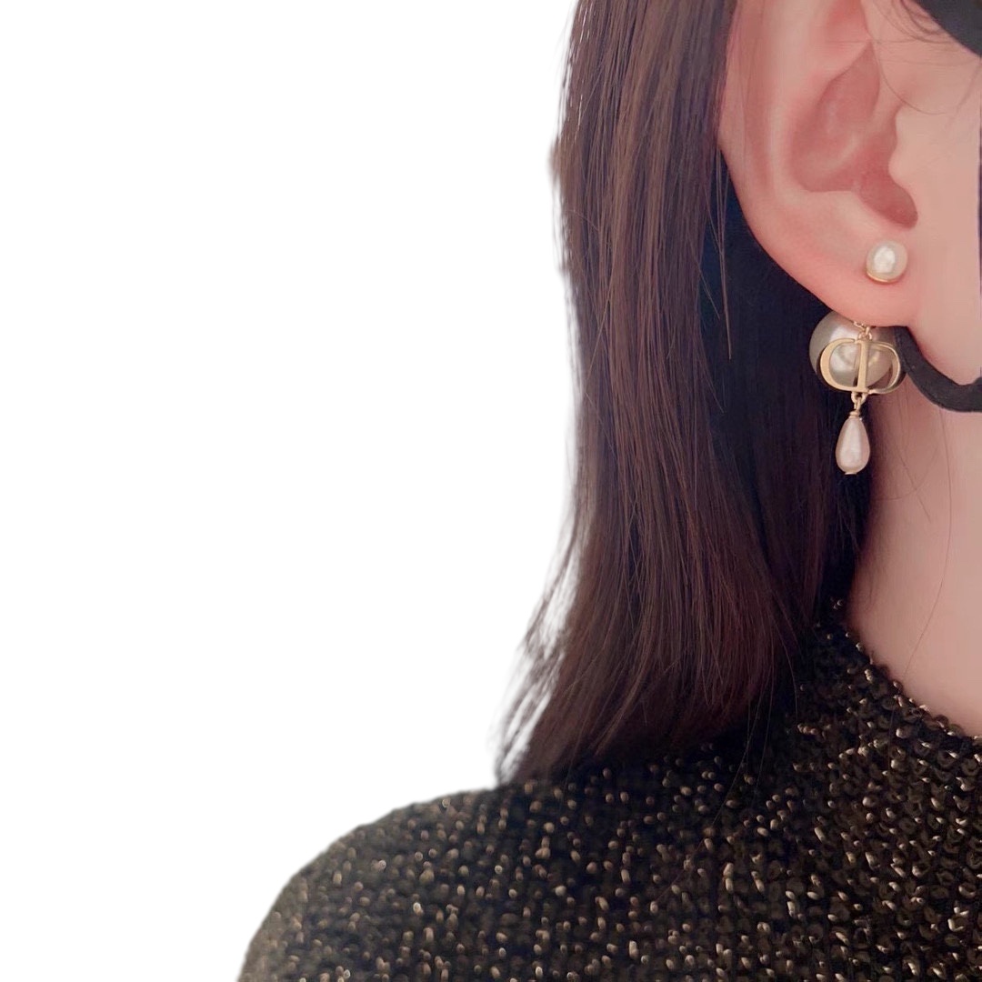 CDE061 Dior Tribales earring with pink pearl - ccjewelryacc