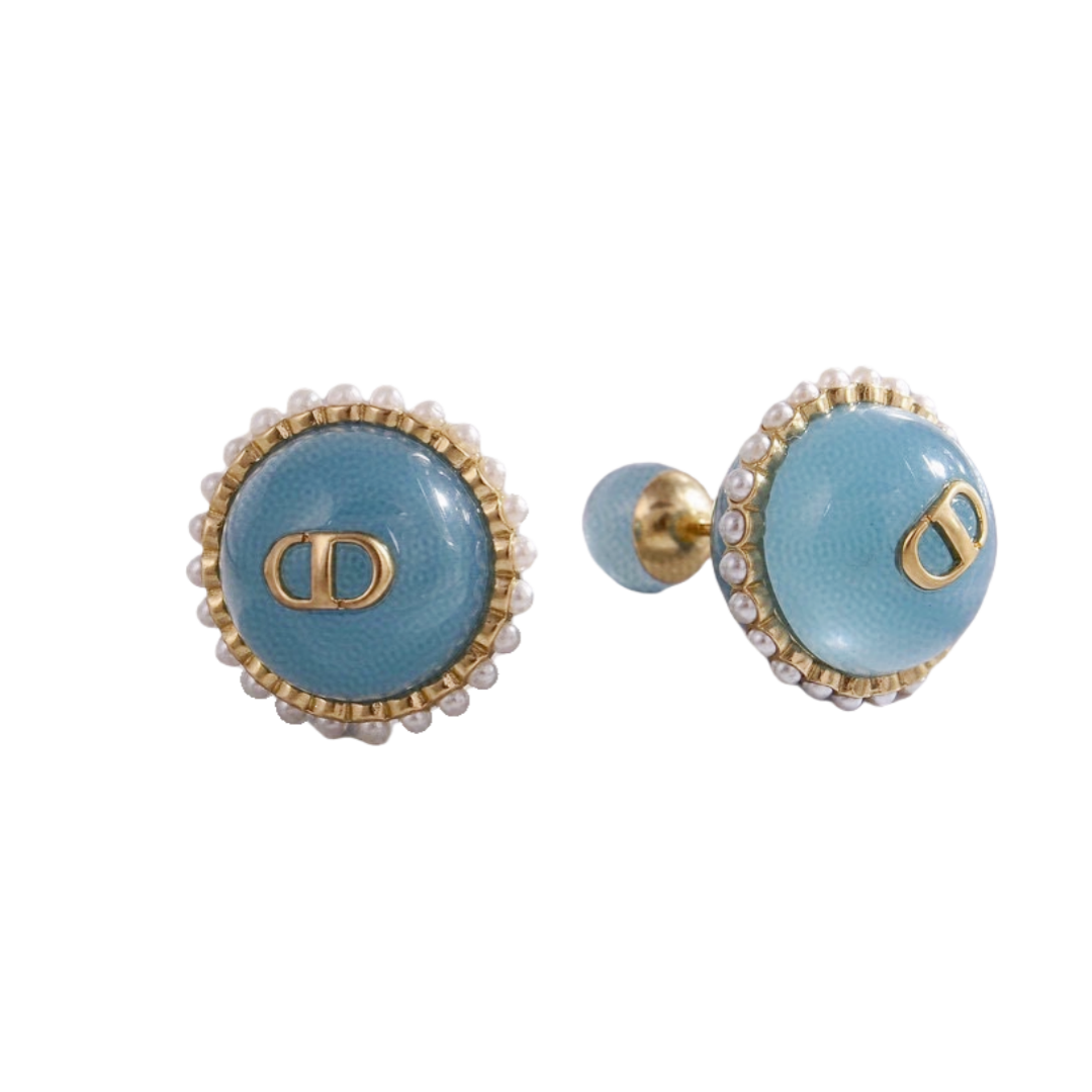 CDE063 CD resin Pink Tribales Stud earrings - ccjewelryacc