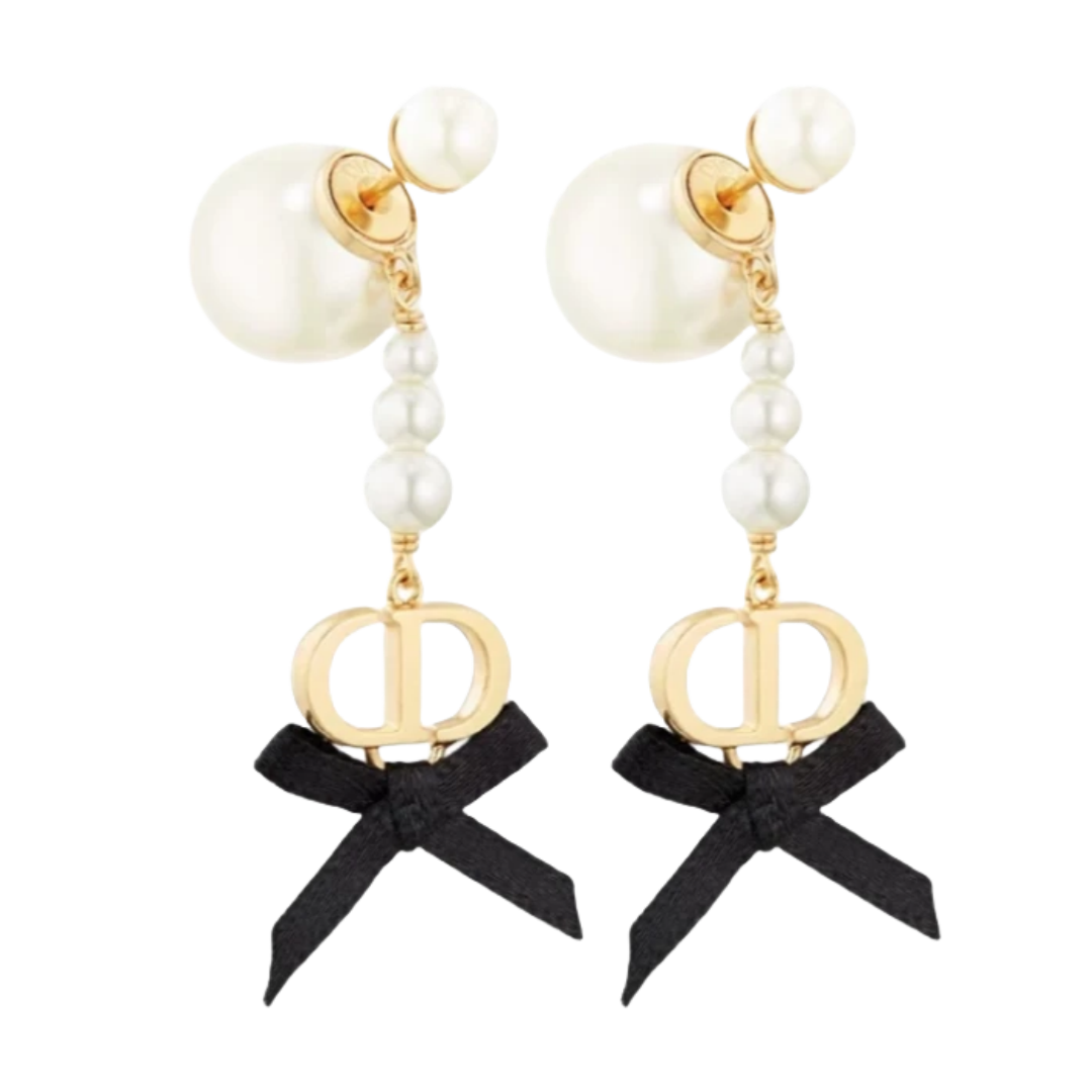 CDE032 Dior Tribales bow tassels earrings and necklace - ccfashionjewelry