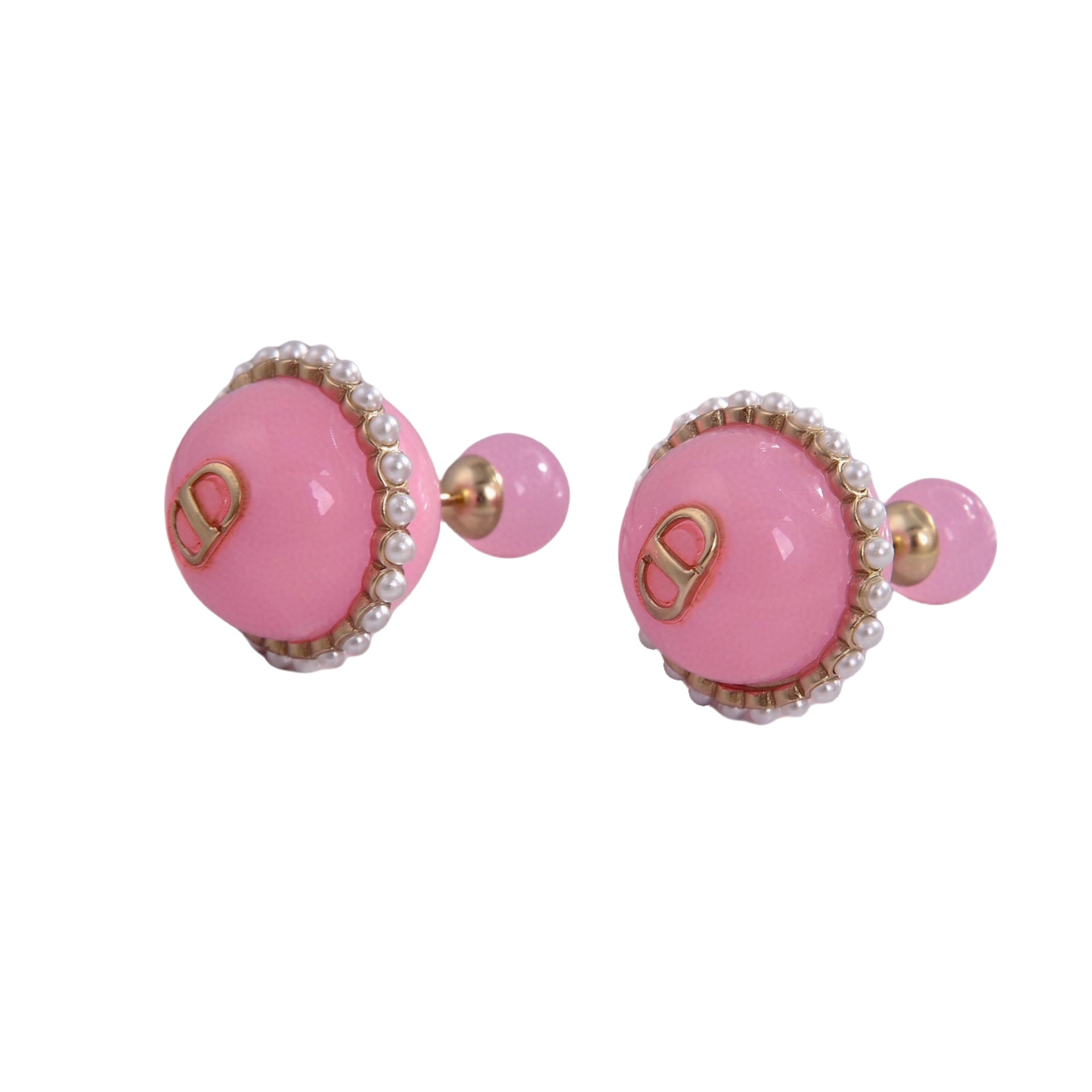 CDE063 CD resin Pink Tribales Stud earrings - ccjewelryacc