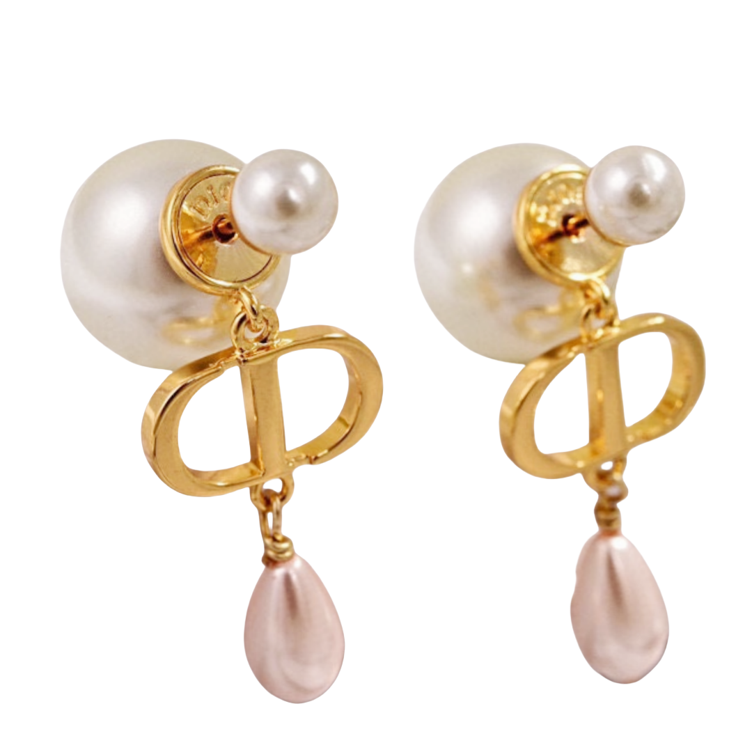 CDE061 Dior Tribales earring with pink pearl - ccjewelryacc