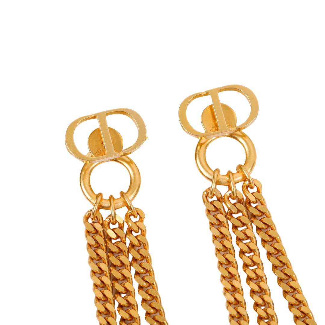 CDE041 CD Chain tassels earrings - ccjewelryacc