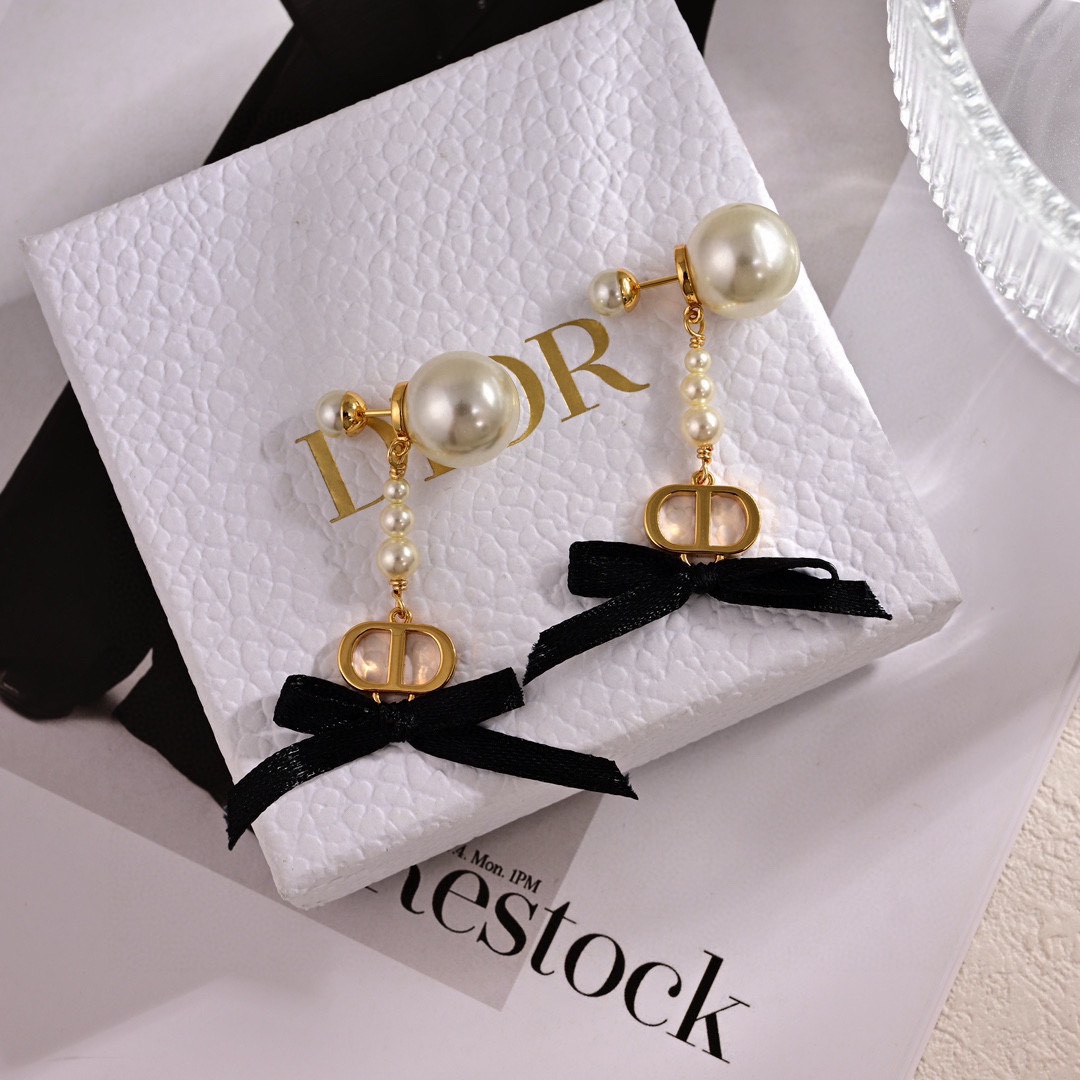 CDE032 Dior Tribales  bow tassels earrings and necklace - ccjewelryacc