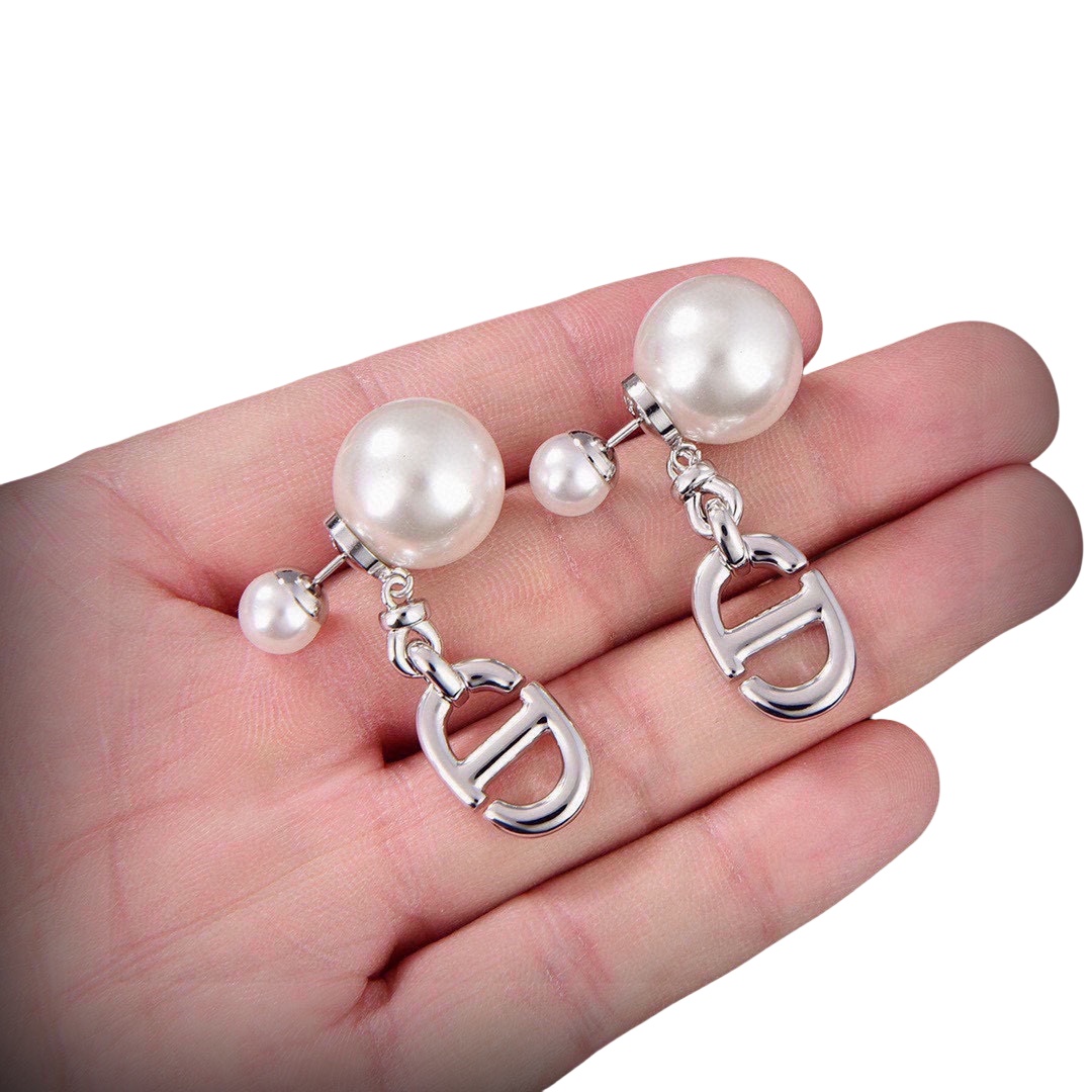 CDE288 Dior Tribales earrings Silver finish - ccjewelryacc