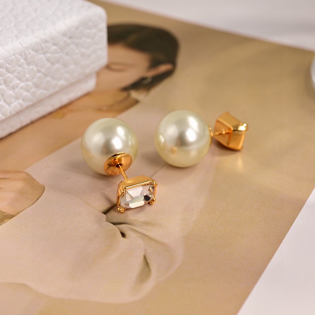 CDE047 Dior Square zircon diamond Tribales earrings - ccjewelryacc