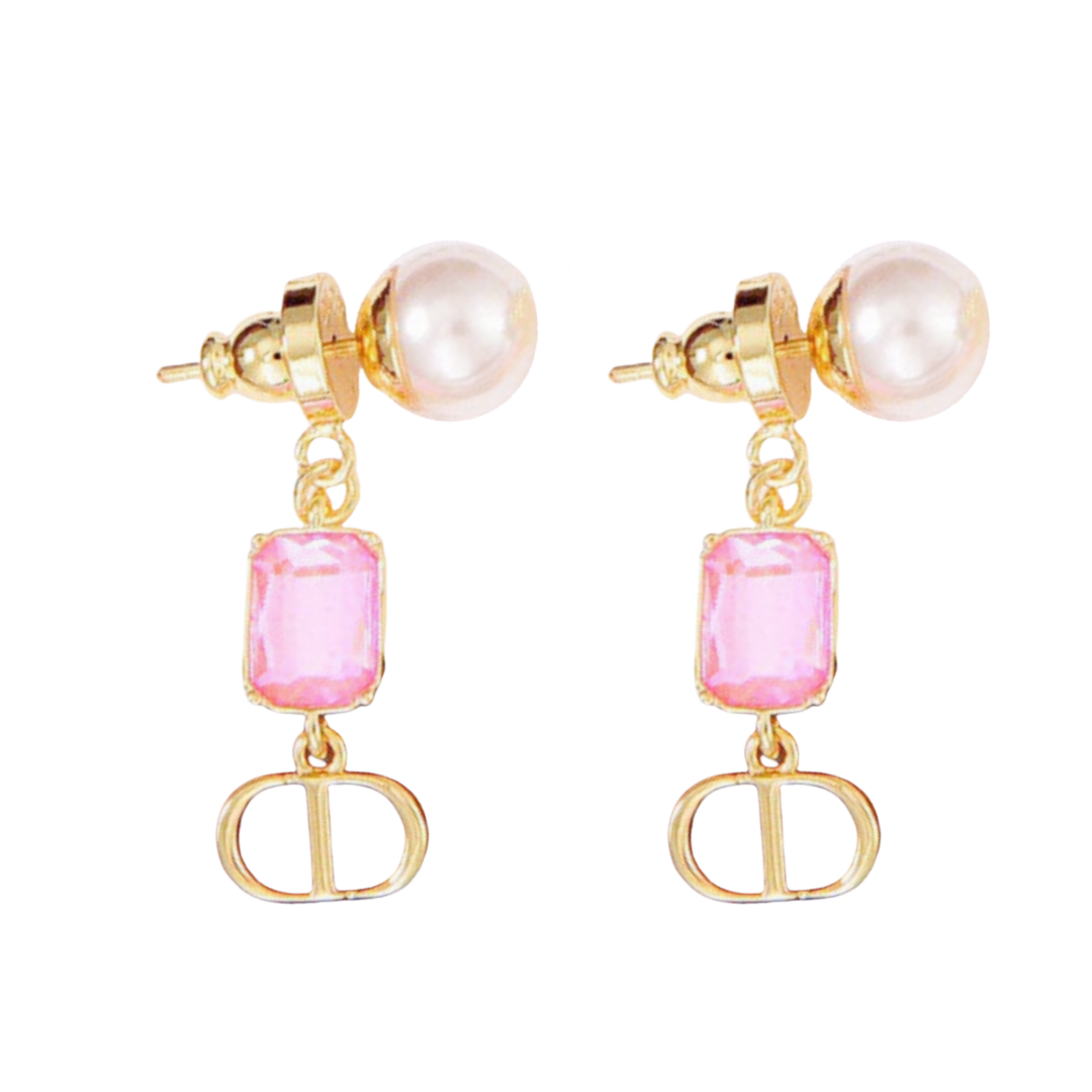 CDE059 Dior Pink cd Tribales earrings - ccjewelryacc