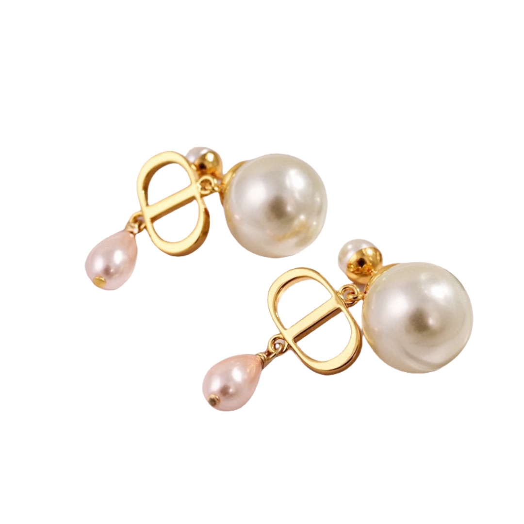 CDE061 Dior Tribales earring with pink pearl - ccjewelryacc