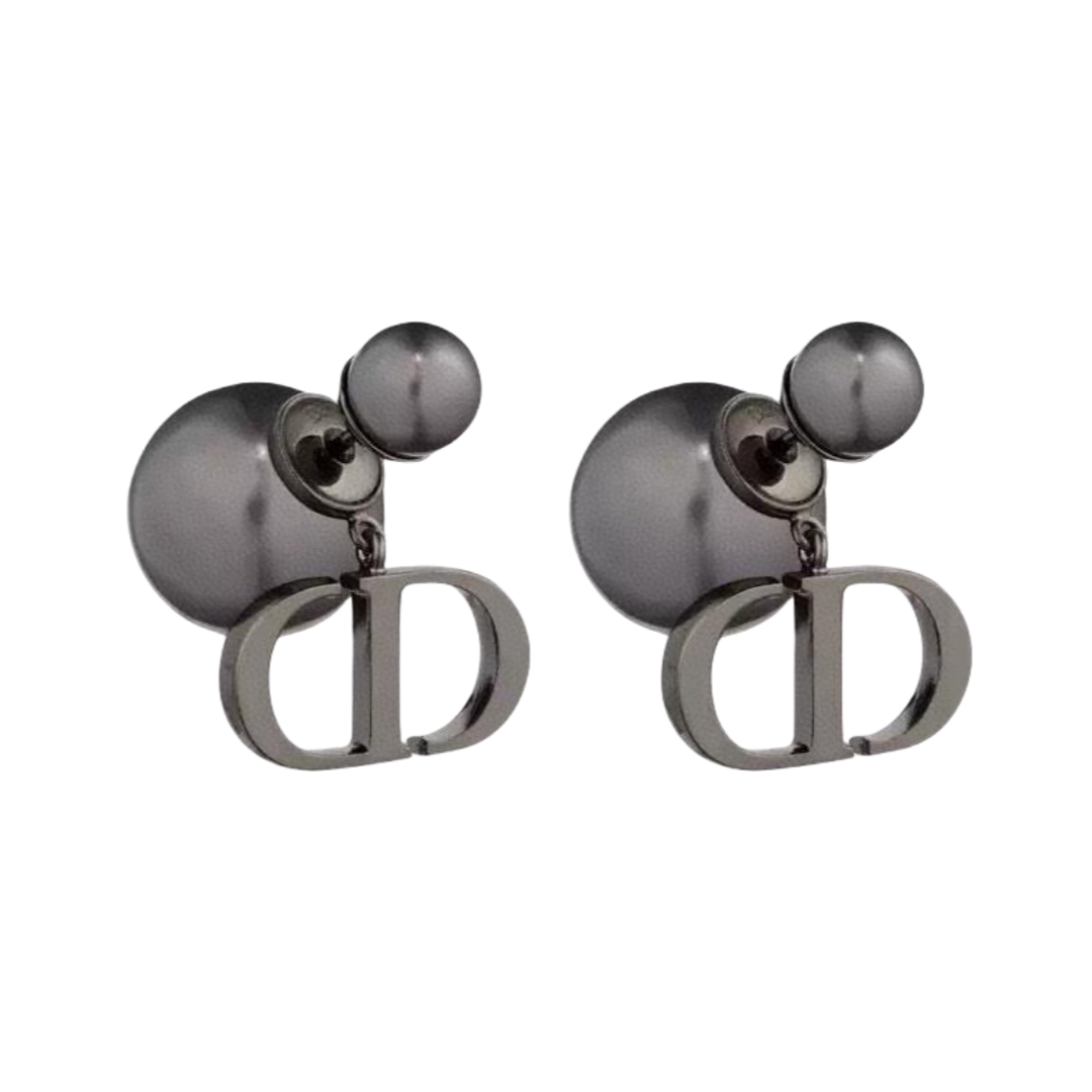 CDE180 Dior Tribales earring with black pearl and Black finish - ccfashionjewelry