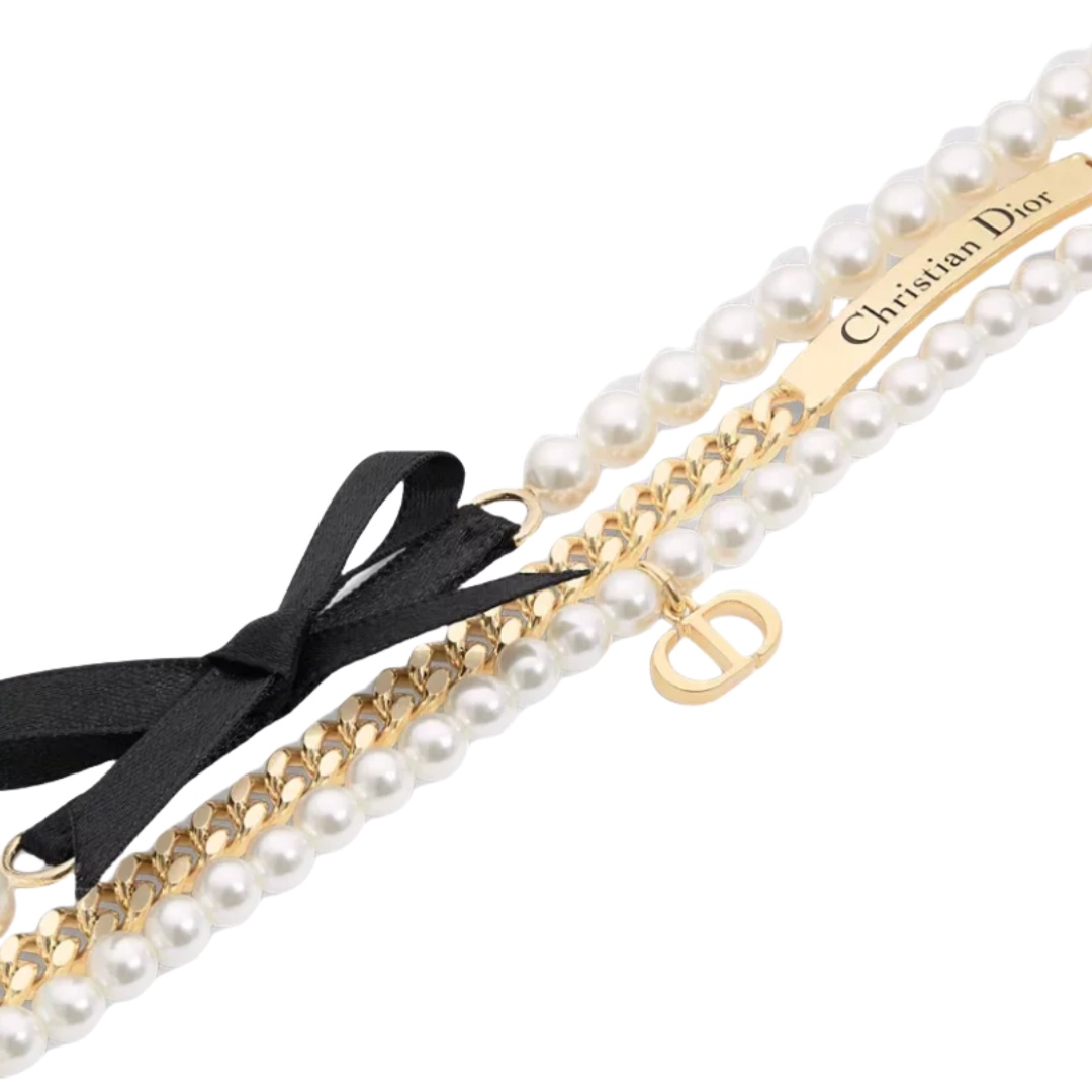 CDE032 Dior Tribales  bow tassels earrings and necklace - ccjewelryacc