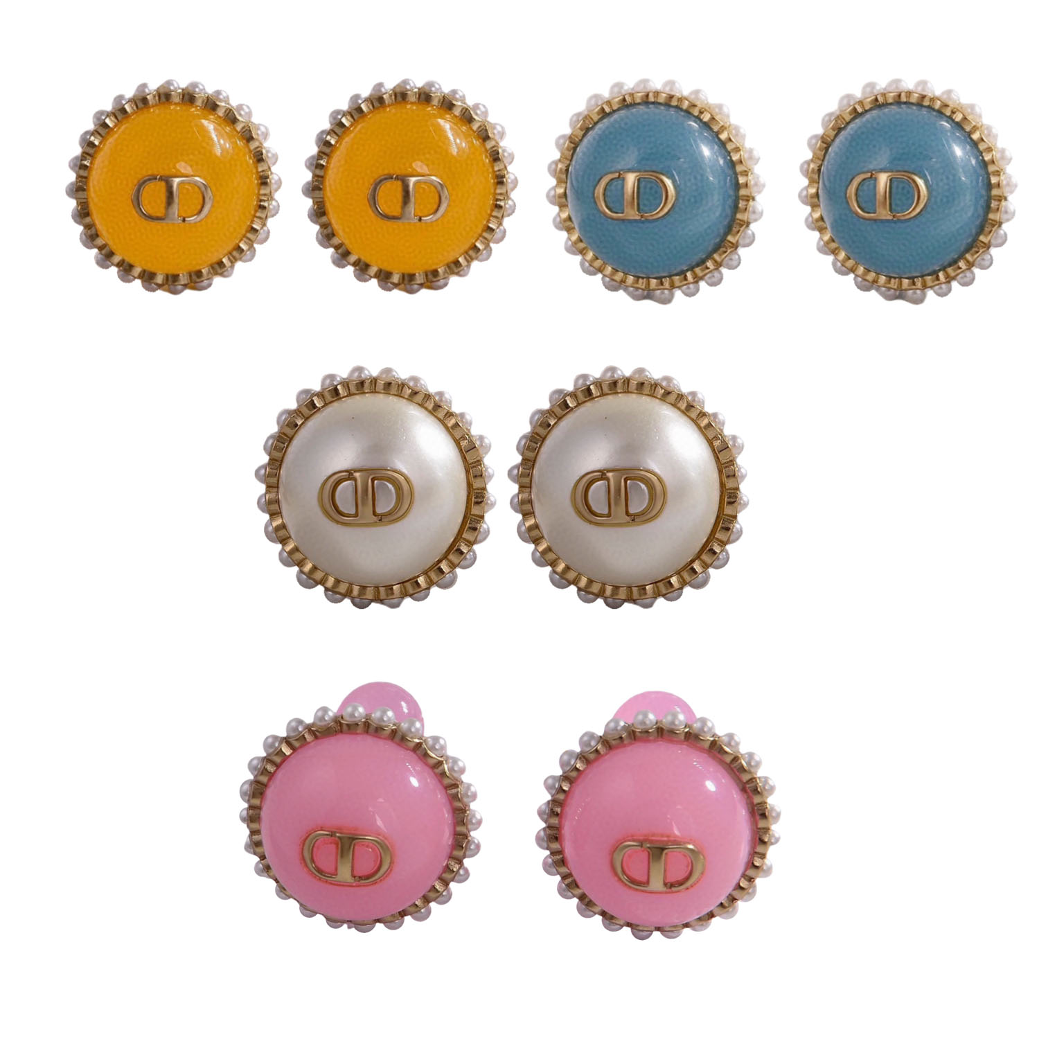 CDE063 CD resin Pink Tribales Stud earrings - ccjewelryacc