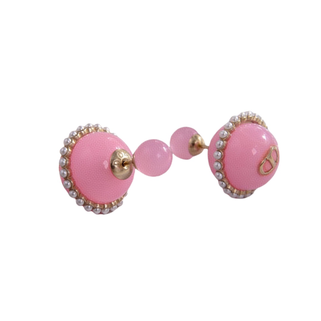 CDE063 CD resin Pink Tribales Stud earrings - ccjewelryacc