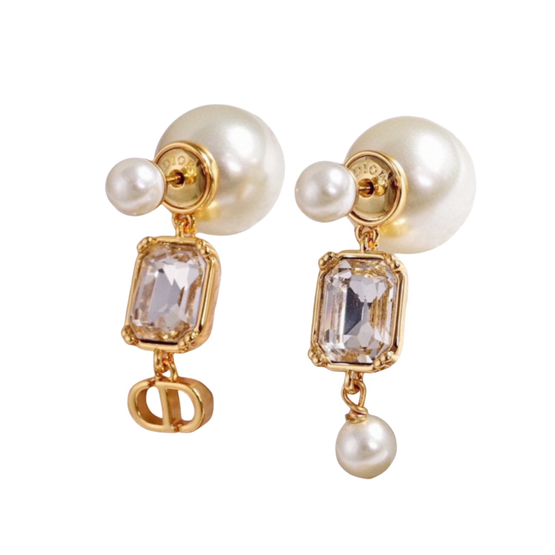 CDE042 Dior Tribales earrings with square zircon diamond - ccjewelryacc