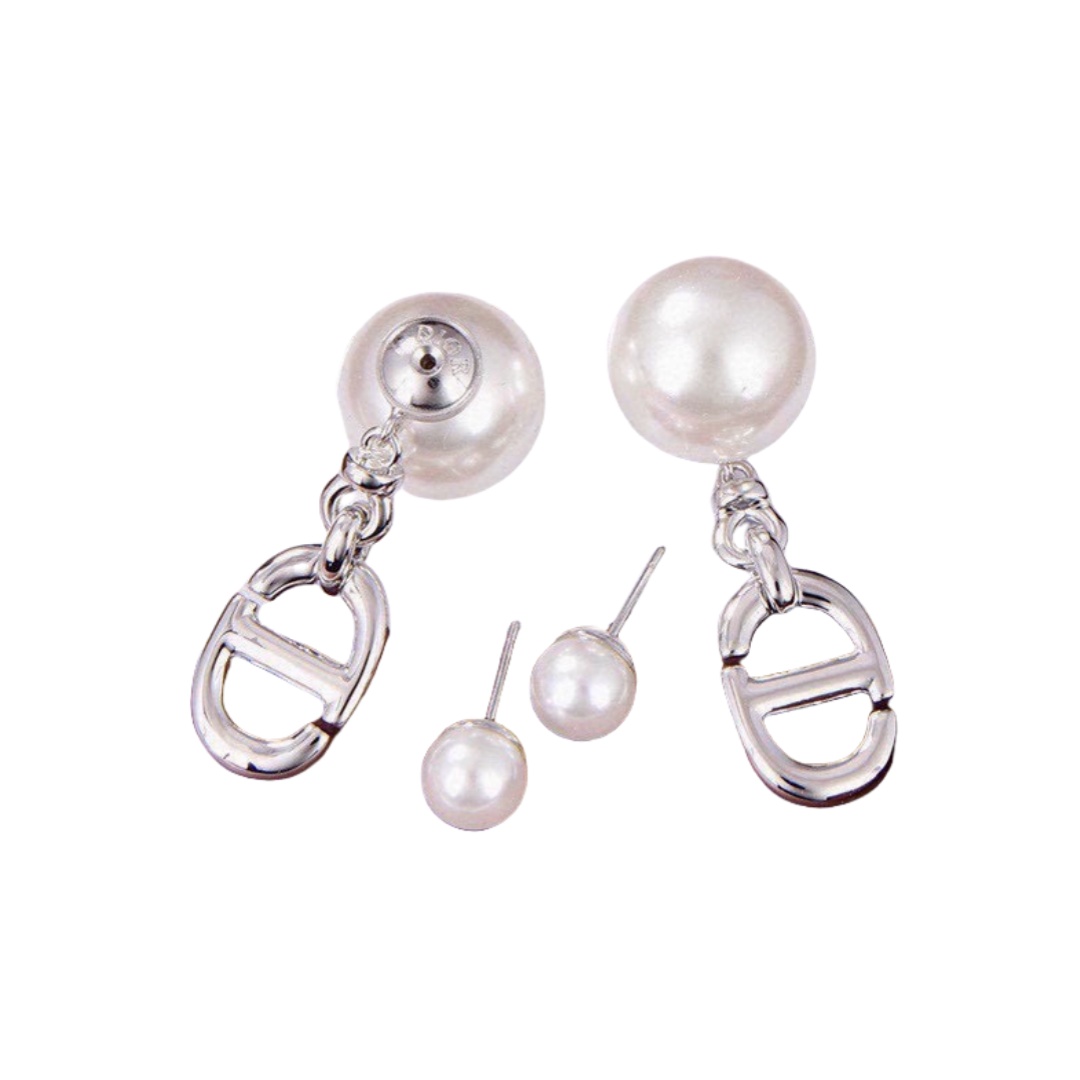 CDE288 Dior Tribales earrings Silver finish - ccjewelryacc