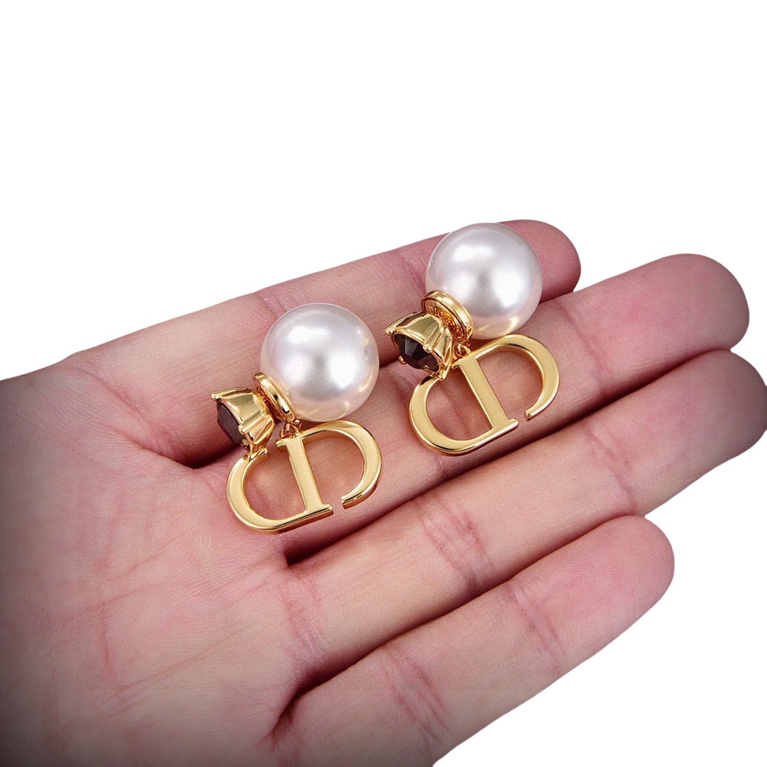CDE053 Dior Tribales earring with black zircon - ccjewelryacc