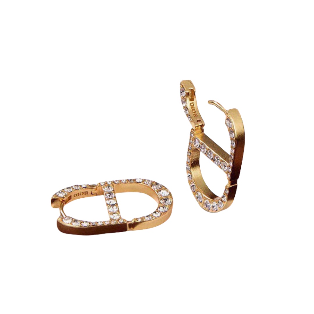 CDE036 Dior multicolor crystal CD logo 30 Montaigne earrings - ccjewelryacc