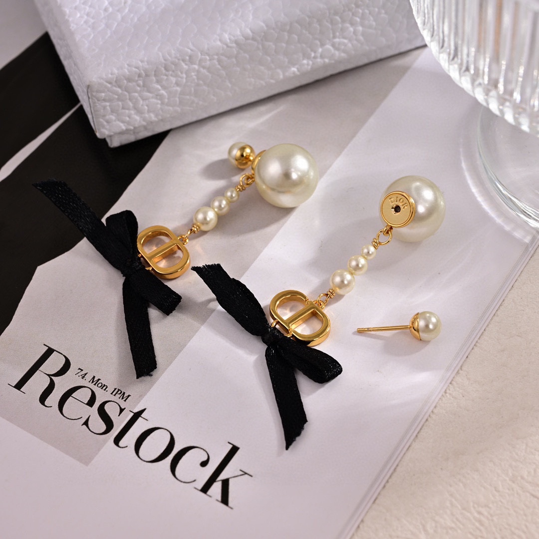 CDE032 Dior Tribales  bow tassels earrings and necklace - ccjewelryacc