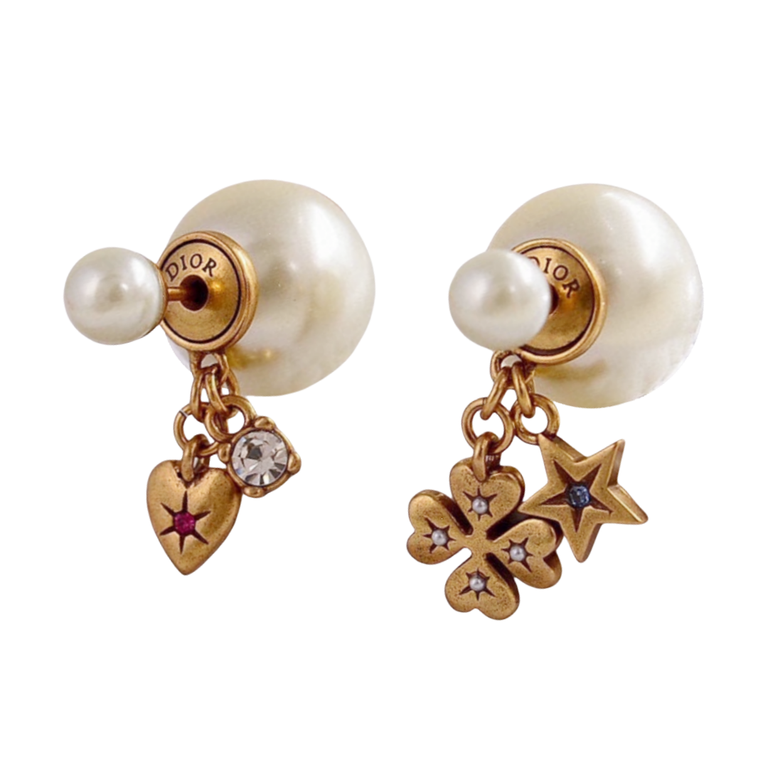CDE269 Dior Lucky clover and heart star Tribales earrings - ccfashionjewelry