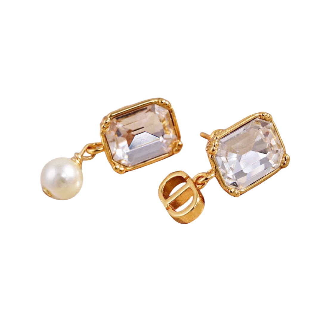 CDE064 CD asymmetry Zircon drop earrings - ccjewelryacc