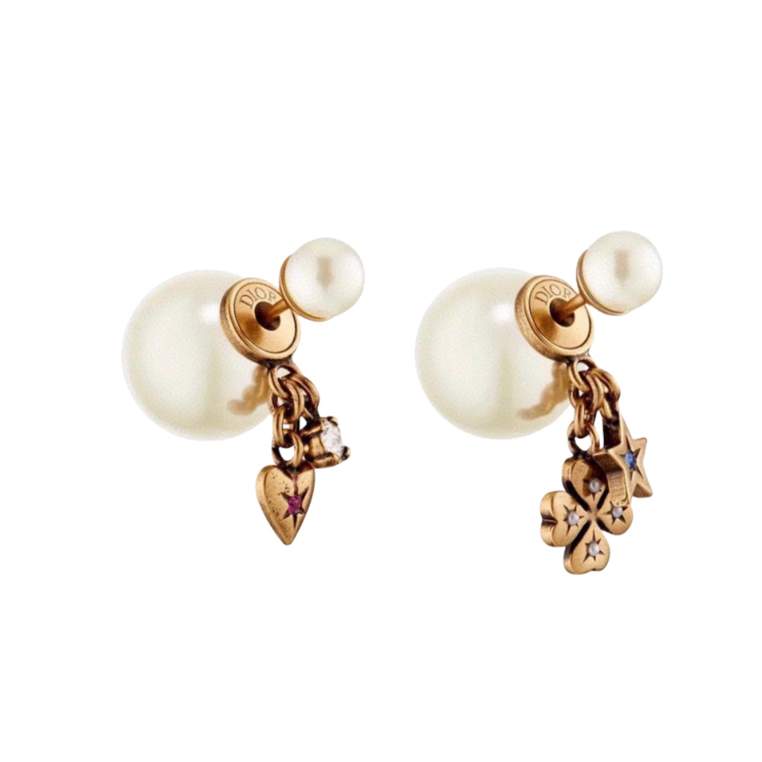 CDE269 Dior Lucky clover and heart star Tribales earrings - ccjewelryacc
