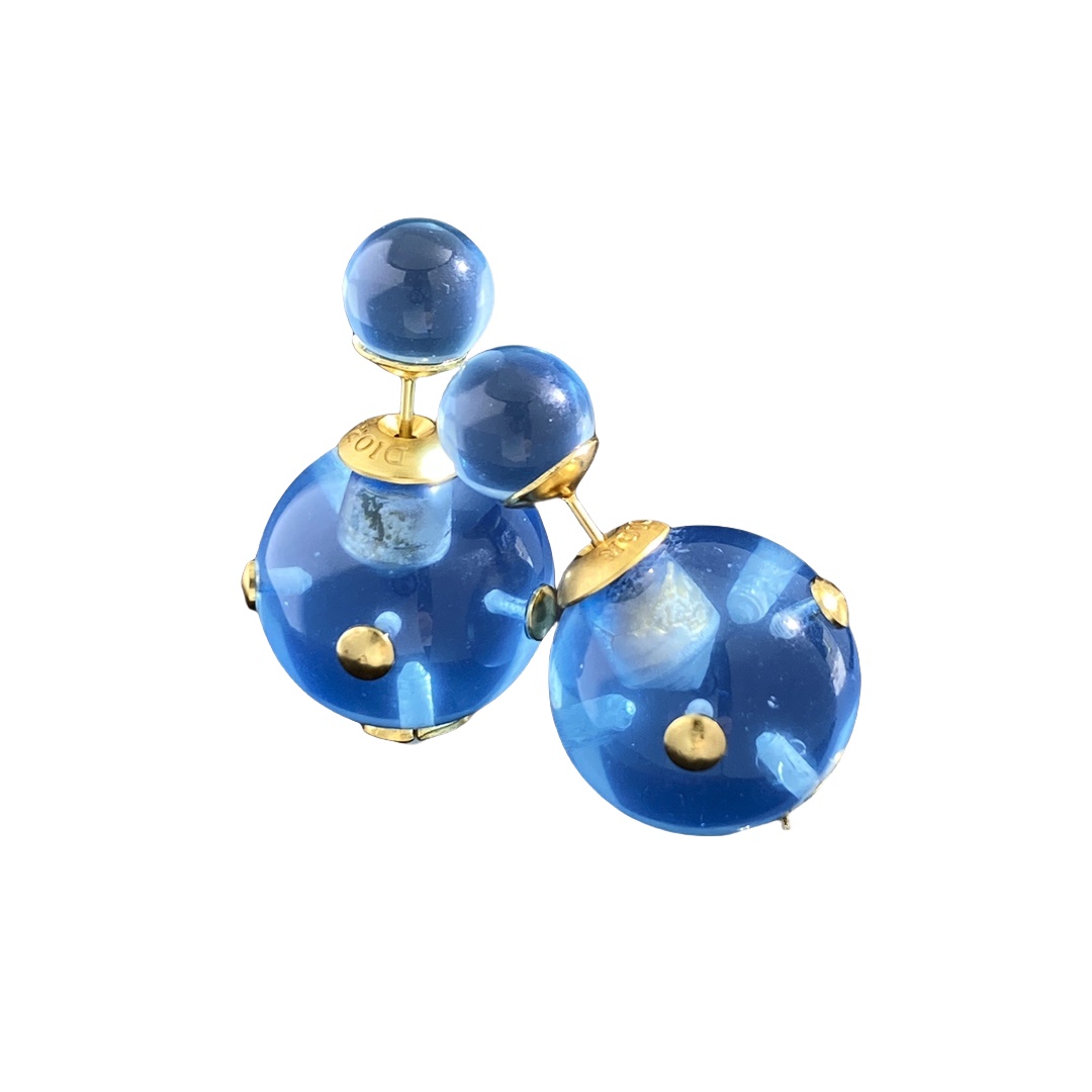 CDE329 Blue transparent jelly Dior Tribales earring - ccjewelryacc