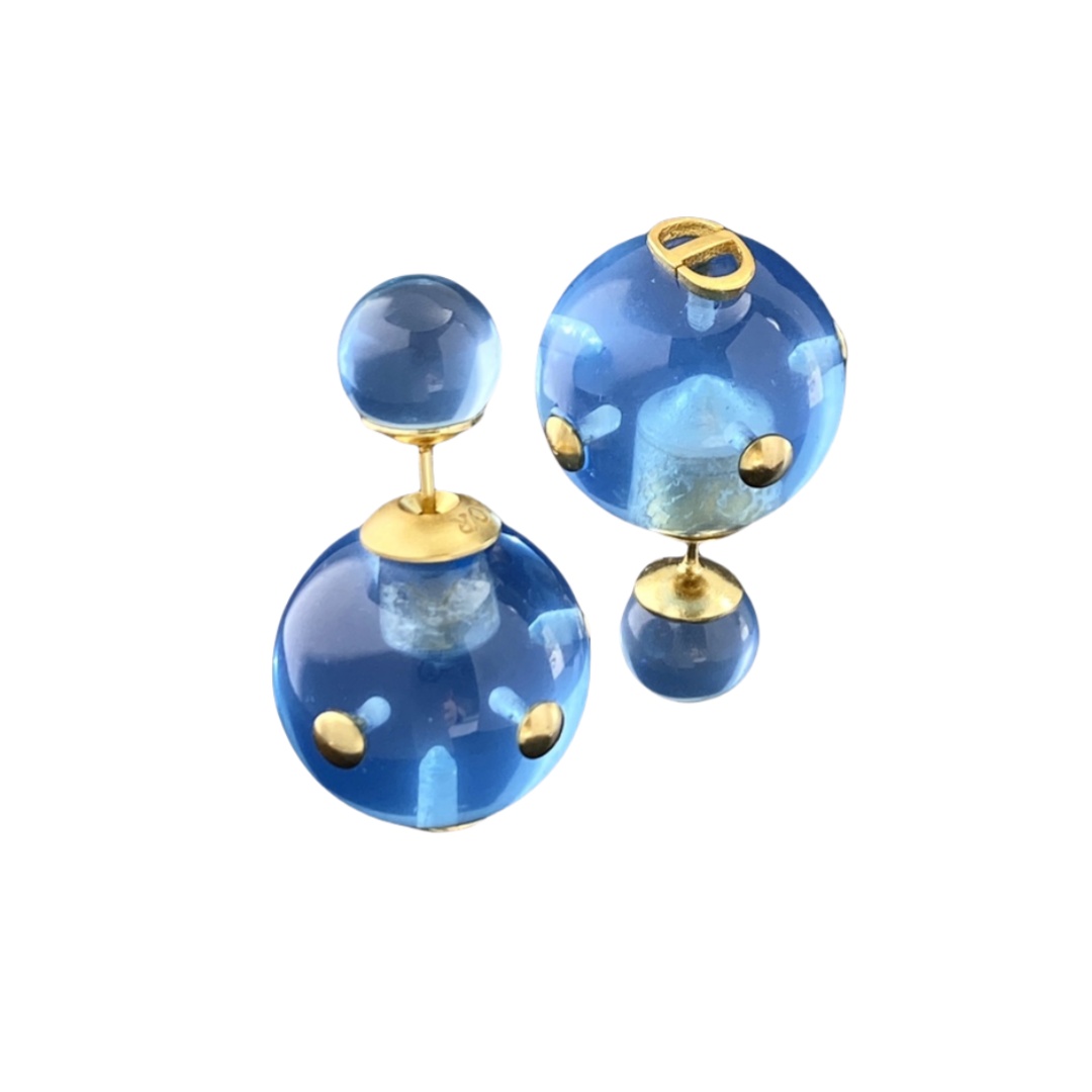 CDE329 Blue transparent jelly Dior Tribales earring - ccjewelryacc