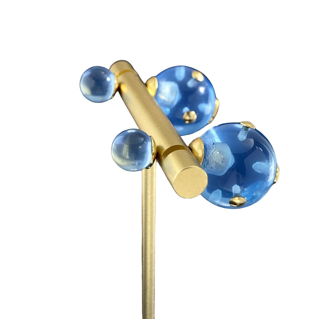 CDE329 Blue transparent jelly Dior Tribales earring - ccjewelryacc