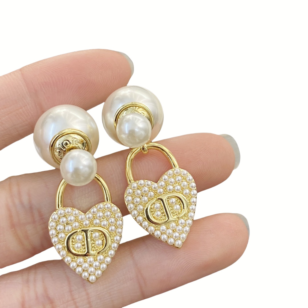 CDE306 Dior CD Heart Tribales earrings - ccjewelryacc