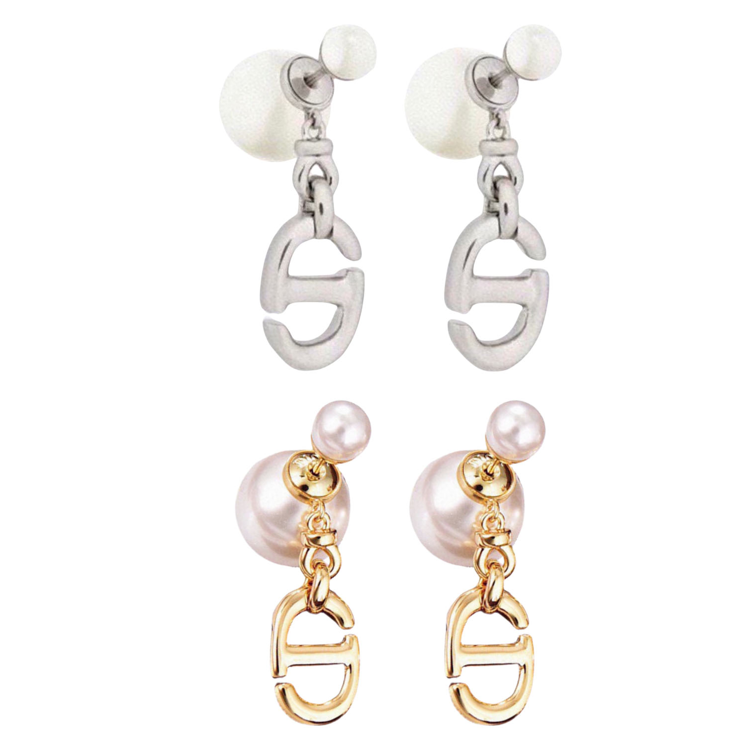 CDE288 Dior Tribales earrings Silver finish - ccjewelryacc